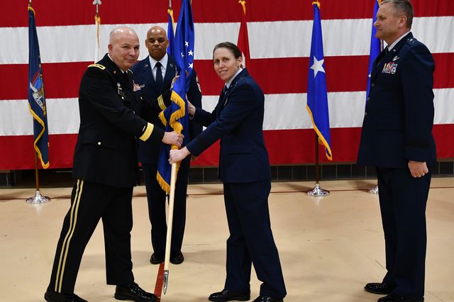 Brigadier General Denise Donnell of Clifton Park accepts the role as commander of the 5,900-member New York Air National Guard.